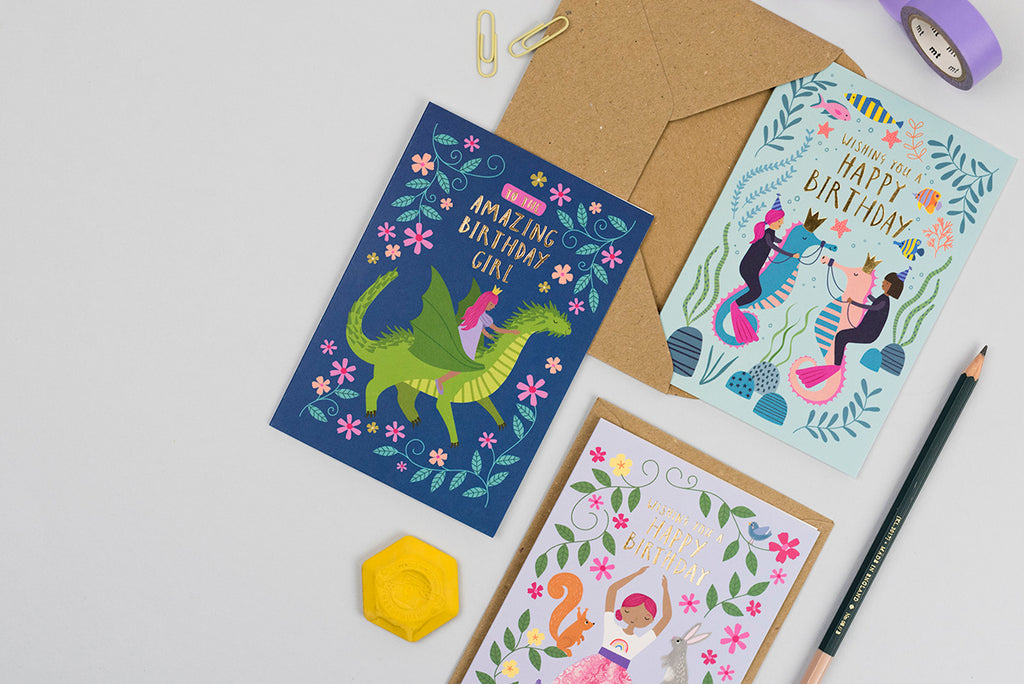 The Princess and the Dragon Birthday Card