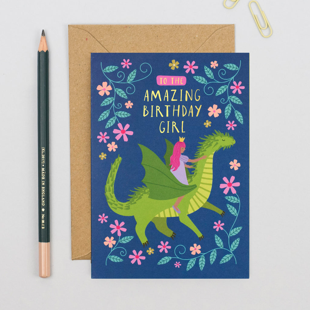 The Princess and the Dragon Birthday Card