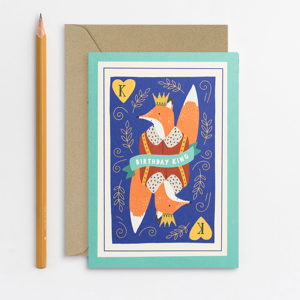 Fox King Birthday Card