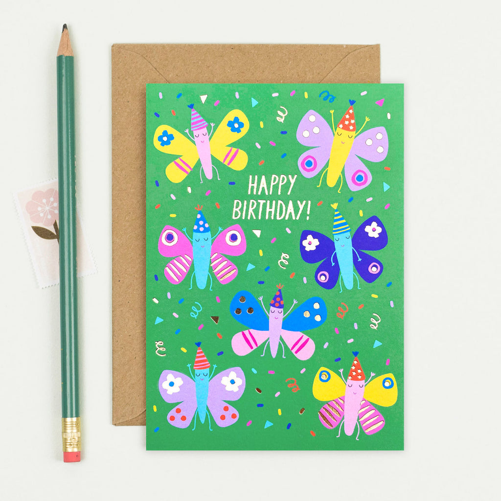 Party Butterflies Birthday Card