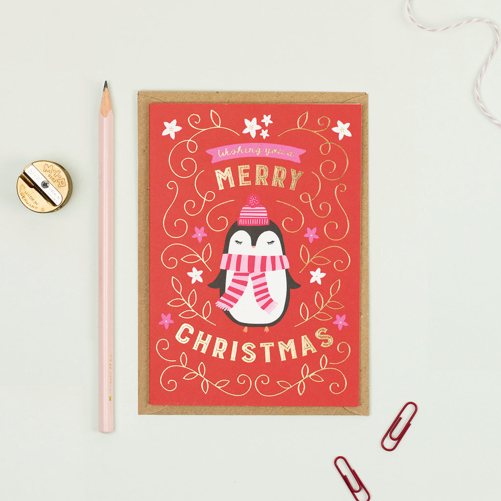Merry Christmas Penguin Card