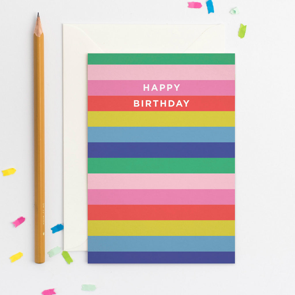 Stripes Birthday Card